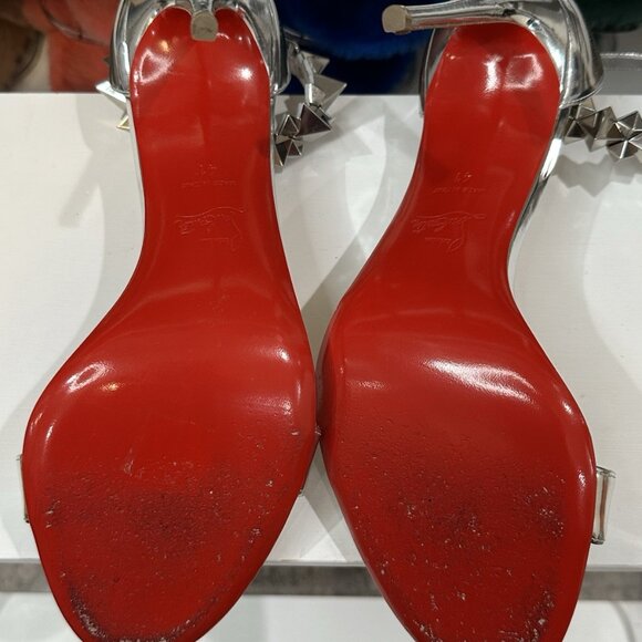 Christian Louboutin Silver Leather Sandal - Picture 5 of 7